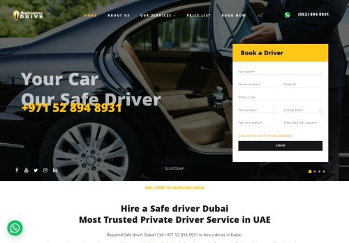 لقطة شاشة لموقع Awesome Drive - Safe Driver Dubai
بتاريخ 01/05/2021
بواسطة دليل مواقع ألتدتك