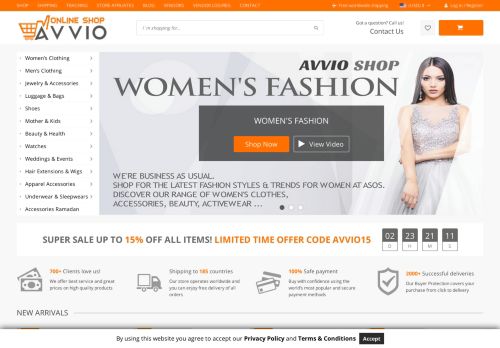 لقطة شاشة لموقع AVVIO SHOP
بتاريخ 29/05/2021
بواسطة دليل مواقع ألتدتك