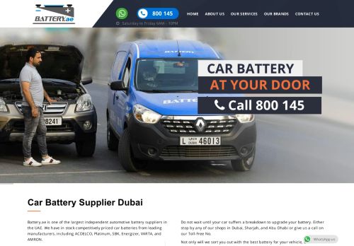 لقطة شاشة لموقع Battery.ae لخدمات بطاريات السيارات
بتاريخ 21/09/2020
بواسطة دليل مواقع ألتدتك